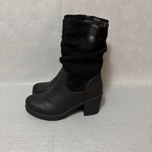 Dream Pairs Women's Black Chunky Heal Mid calf Boot US8.5 - Picture 2 of 11